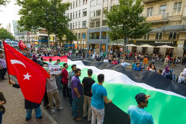 Marche de solidarité avec le peuple palestinien. Conflit au Moyen-Orient entre Israël et la Palestine . — Photo