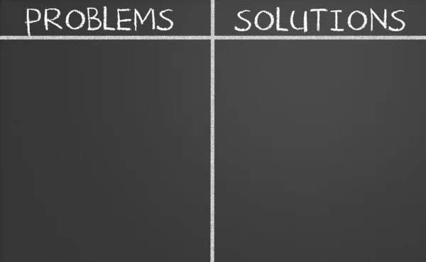 Lista de problemas y soluciones — Foto de Stock