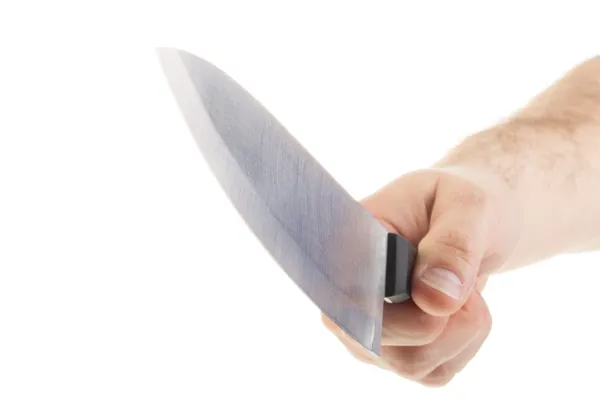 Hand with knife — Stock Photo, Image