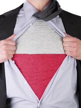 iş adamı ile Polonya bayrak t-shirt