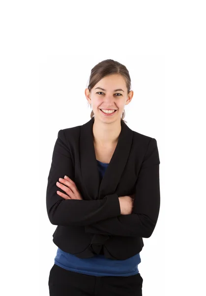 Young attractive business woman smiling — Stock Photo, Image