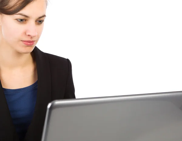 Attractive business woman working on a laptop — Stock Photo, Image