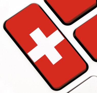 klavye tuşları ile İsviçre bayrağı