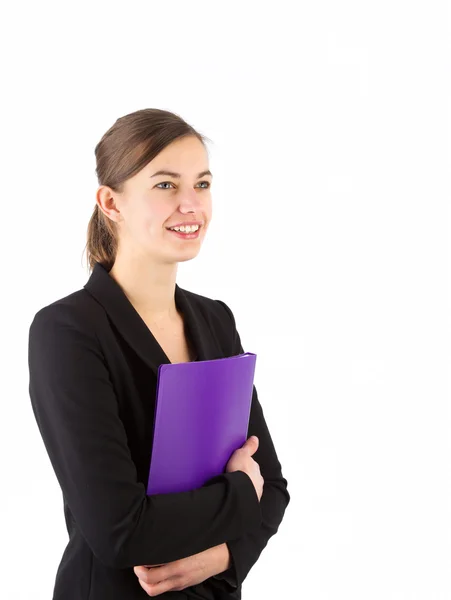 Young attractive business woman smiling — Stock Photo, Image