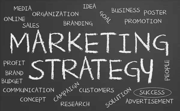 Marketing stratégia szó felhő Stock Fotó