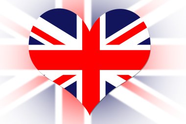 corazón de bandera inglesa