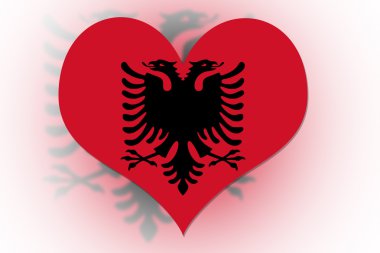 Arnavutluk bayrağı kalp