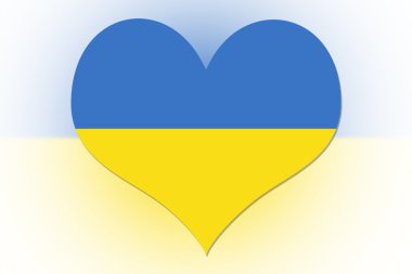 Ukrayna bayrağı kalp