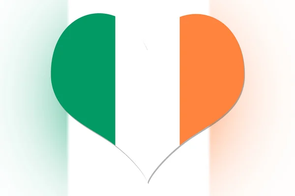 İrlanda bayrağı kalp — Stockfoto