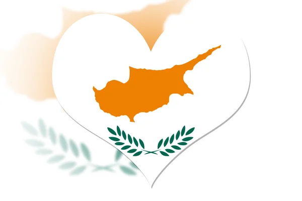 Cyprus Flag heart — Stock Photo, Image