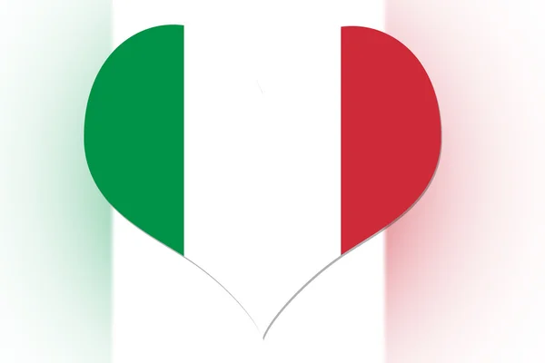 Italiensk flagg hjärta — Stockfoto