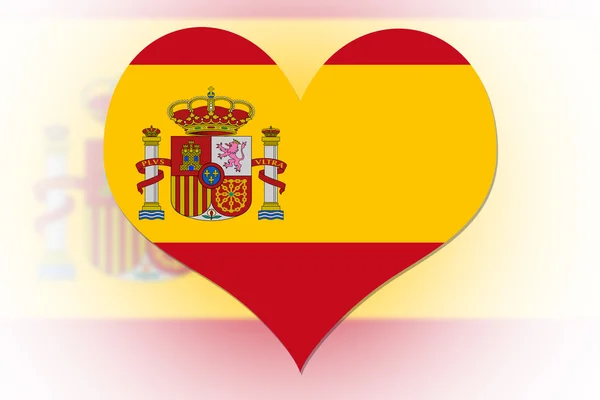 Bandera de España corazón — Foto de Stock