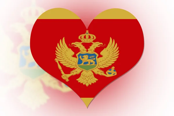 Montenegrin Flag heart — Stock Photo, Image