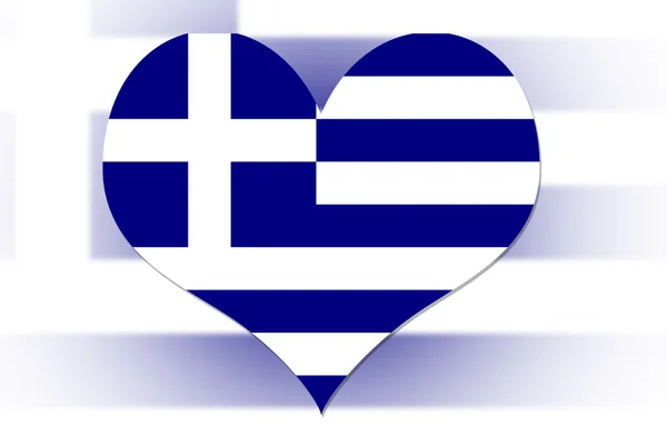 Greek Flag heart — Stock Photo, Image