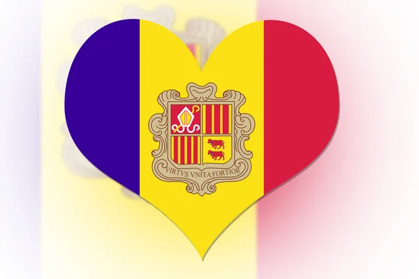 Bandera de Andorra corazón — Foto de Stock