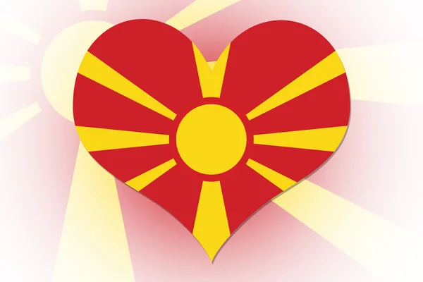 Drapeau Macédonien coeur — Photo