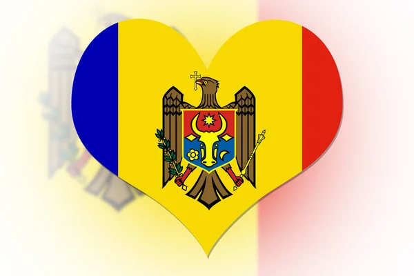 モルドバの旗の心 — ストック写真