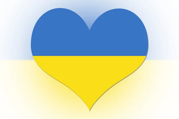 Cuore della bandiera ucraina — Foto Stock