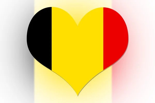 Bandera de Bélgica corazón — Foto de Stock