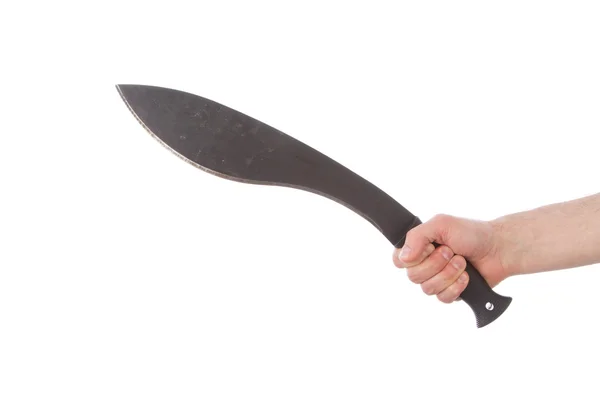 Man holding a black machete — Stock Photo, Image