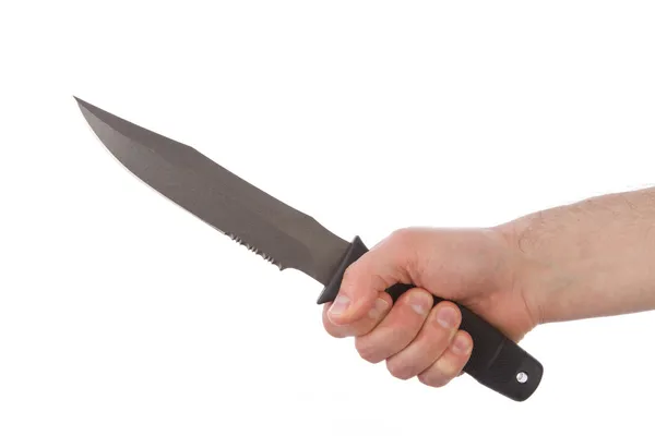 Hand holding combat knife — Stock Photo, Image