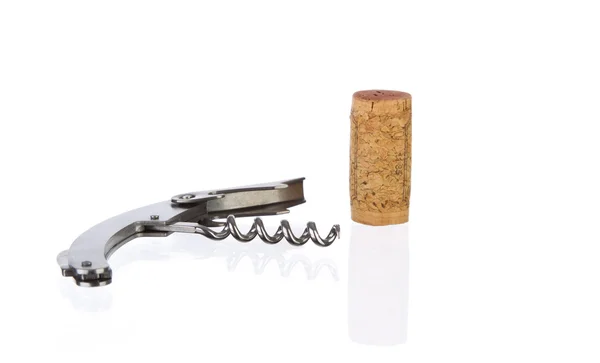 Kork och metall corkscrew — Stockfoto