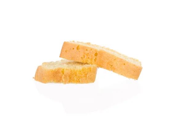 Slices of fresh homemade butter cake — Stock Photo, Image