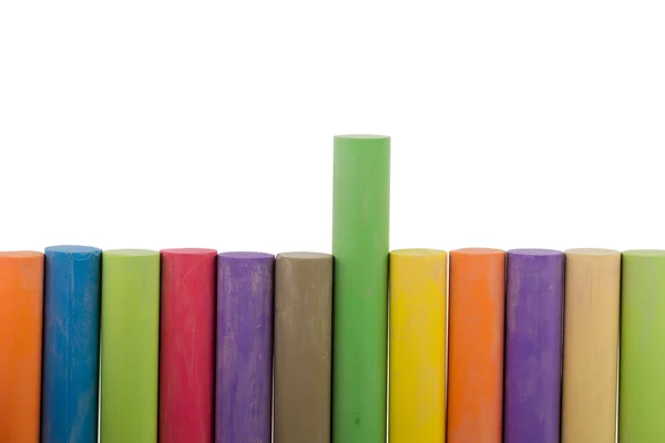 Colorful row of chalk sticks — Stock Photo, Image