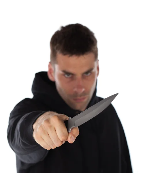 Ember életveszélyes késsel Stock Fotó