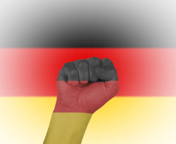 Fist wrapped in the flag of Germany — Stock Photo, Image