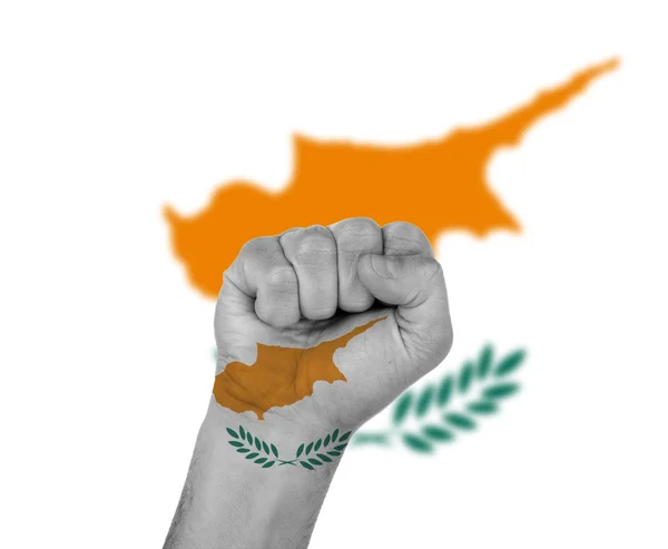 Fist wrapped in the flag of Cyprus — Stock Photo, Image