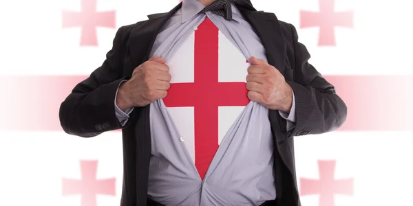 Business man with Georgia flag t-shirt — Stock Photo, Image