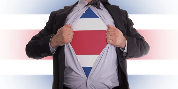 Hombre de negocios con camiseta bandera de Costa Rica —  Fotos de Stock