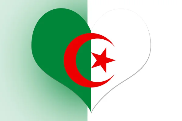 Algeriet flagga hjärta — Stockfoto