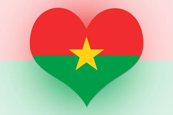 Burkina Faso Drapeau coeur — Photo