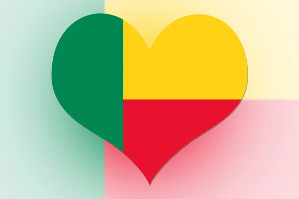 Bénin Drapeau coeur — Photo