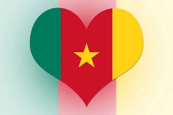 Cameroun Drapeau coeur — Photo