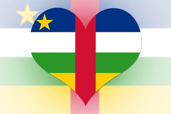 Central African Republic Flag heart — Stock Photo, Image