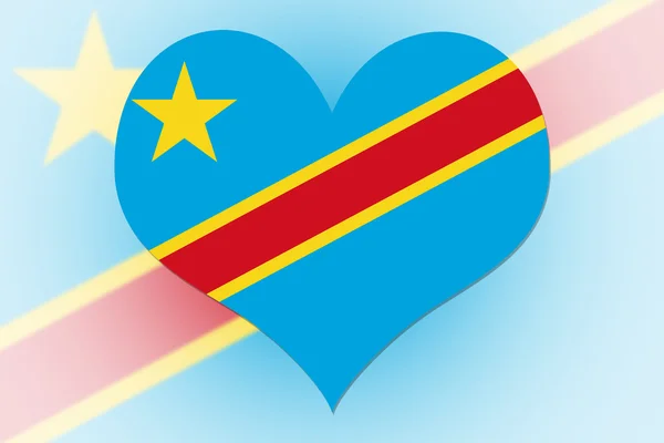 Democratic Republic of the Congo Flag heart — Stock Photo, Image