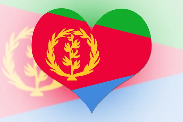 厄立特里亚国旗心 — 图库照片