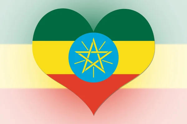 Ethiopie Drapeau coeur — Photo