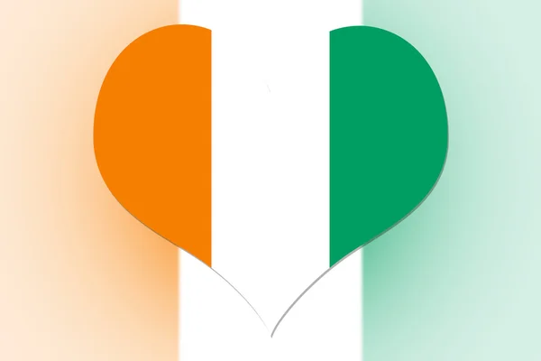 Ivory Coast Flag heart — Stock Photo, Image