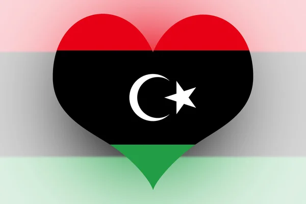 Libia Bandiera cuore — Foto Stock
