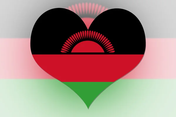 Malawi Cuore di bandiera — Foto Stock