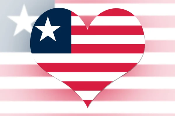 Liberia Flagge Herz — Stockfoto