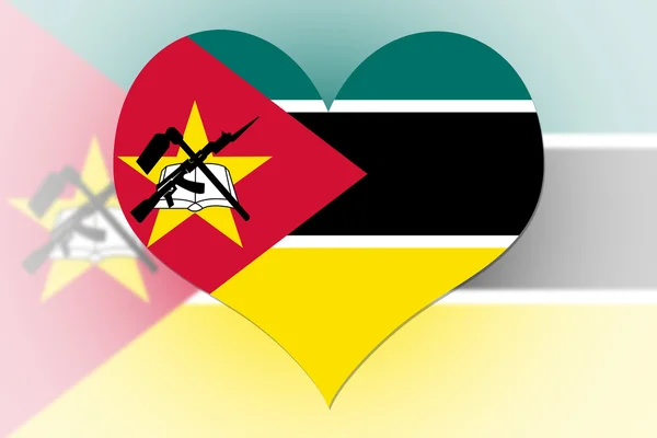 Mozambique Flag heart — Stock Photo, Image