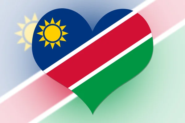 Namibias flagga hjärta — Stockfoto