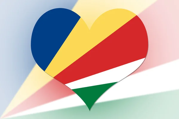 Seychellernas flagga hjärta — Stockfoto