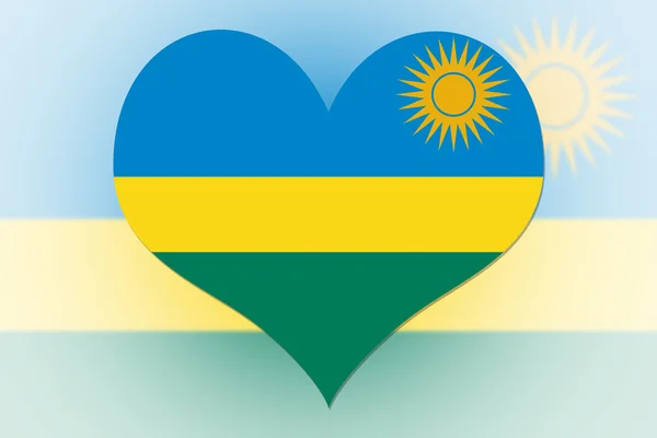 Rwanda Flag heart — Stock Photo, Image