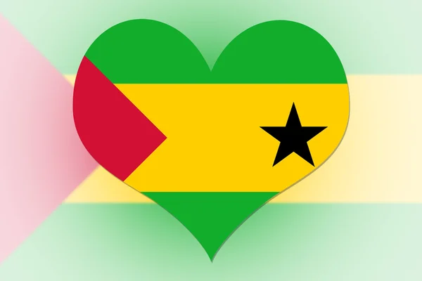 Sao Tome and Principe Flag heart — Stock Photo, Image